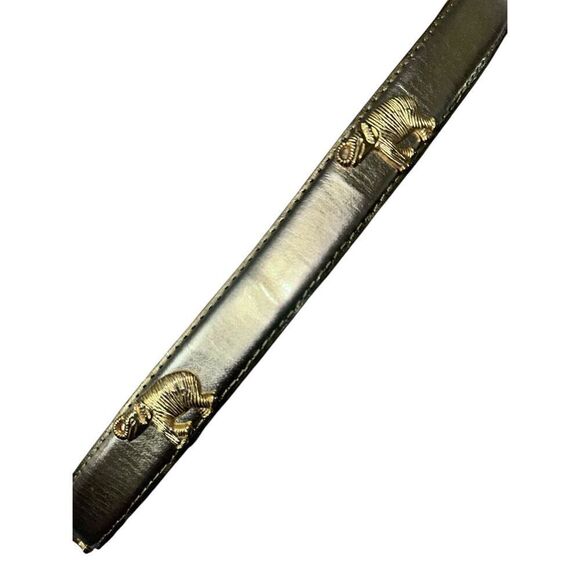 Vintage RARE Gold Tone ELEPHANT Belt Retro Fashion Statement Belt Costume Access - Picture 7 of 11